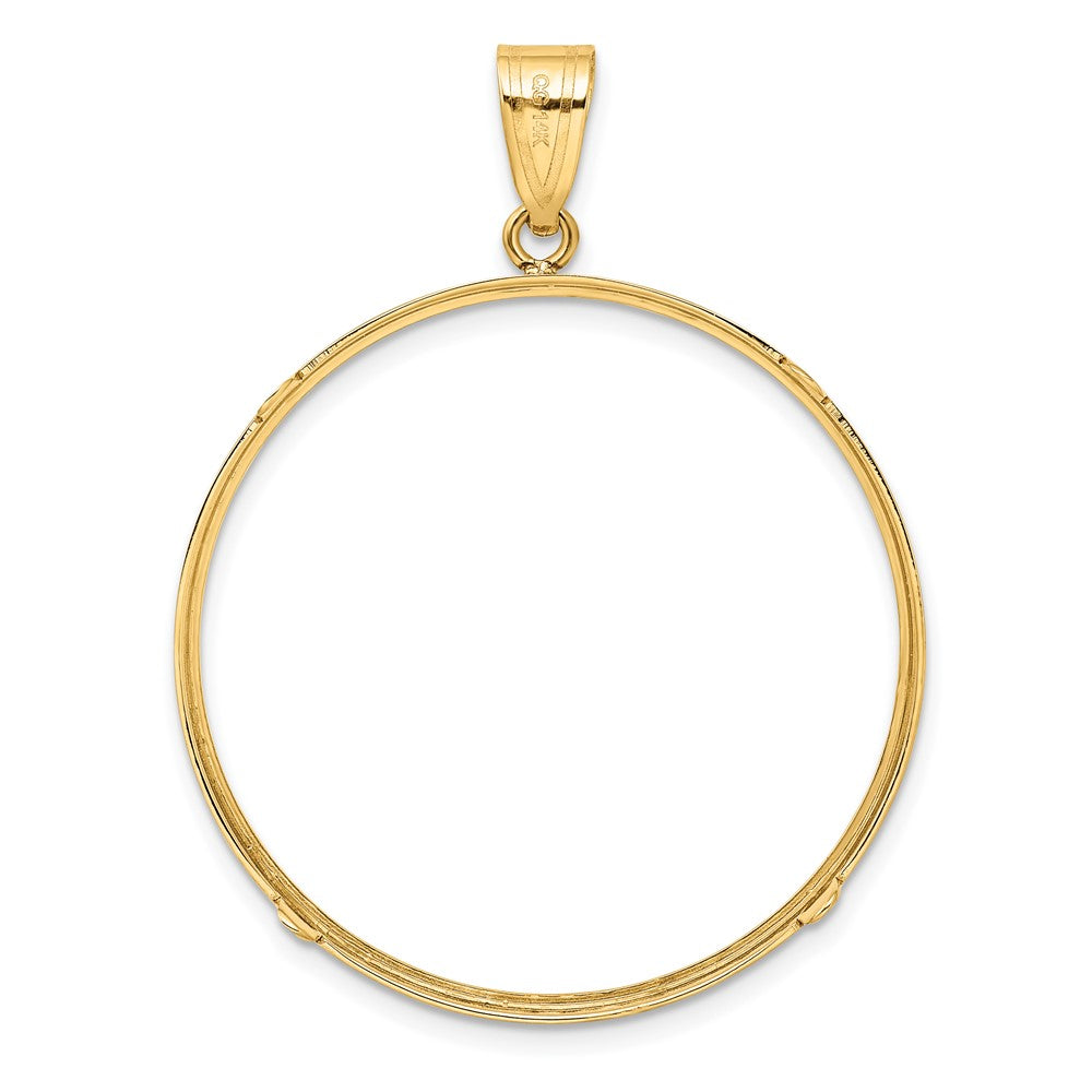 Wideband Distinguished Coin Jewelry 14k Polished 34.2mm Prong Coin Bezel Pendant