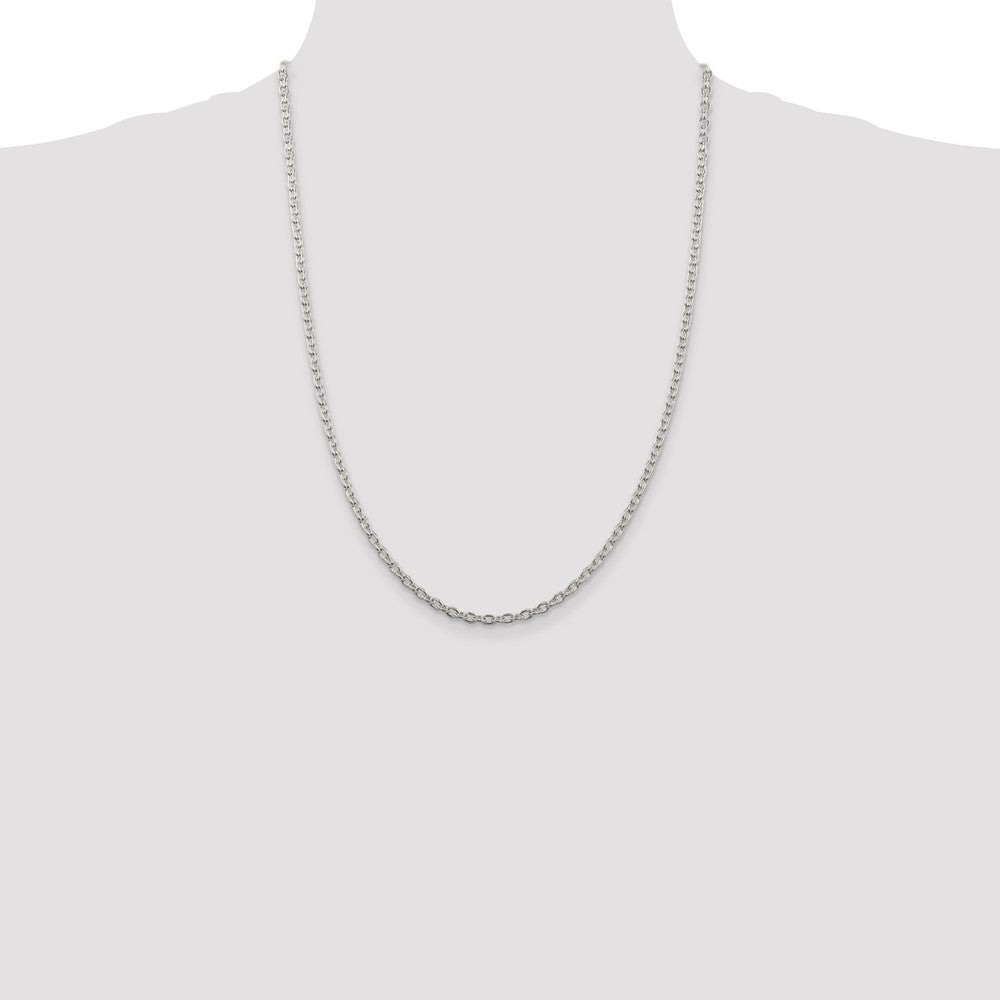 Sterling Silver 3.5mm Cable Chain 24 Inches