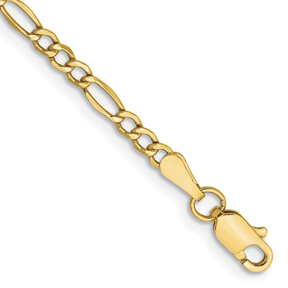 10k 2.5mm Semi-Solid Figaro Chain