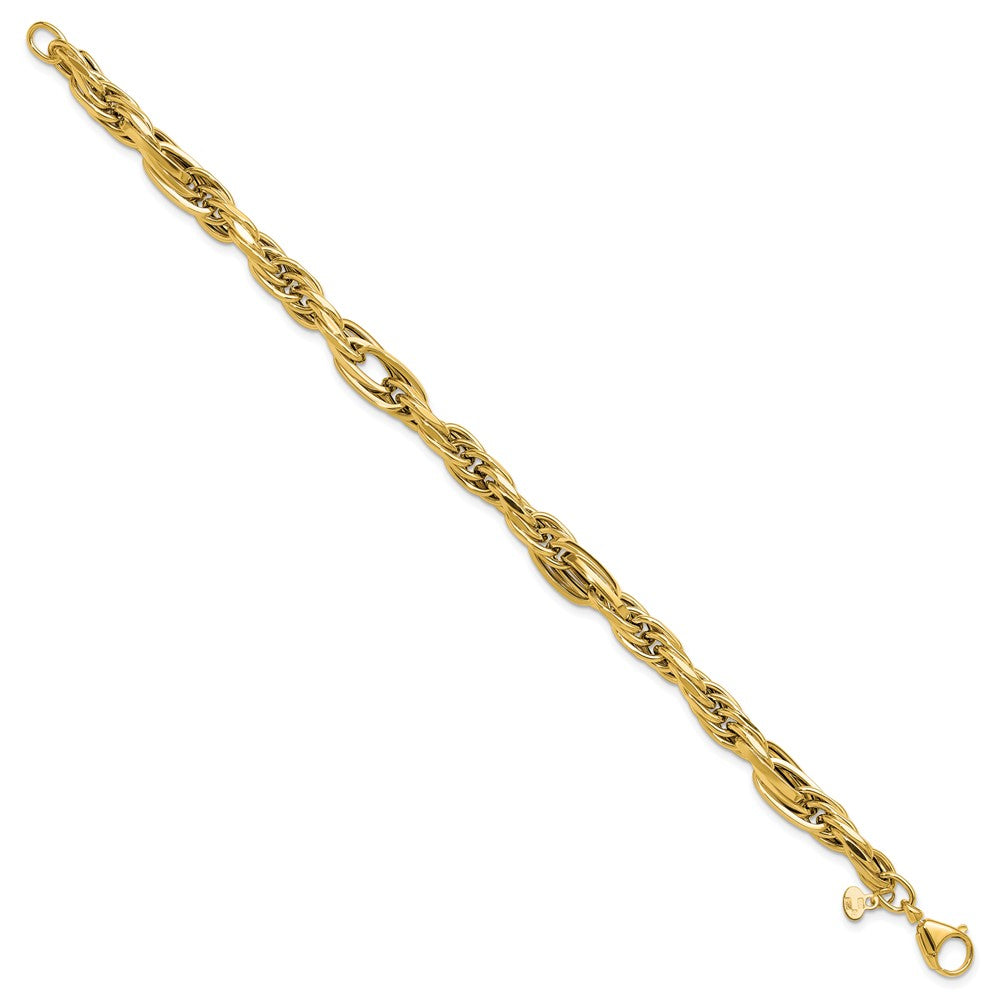 14K Polished Fancy Link Bracelet 7.75  inches