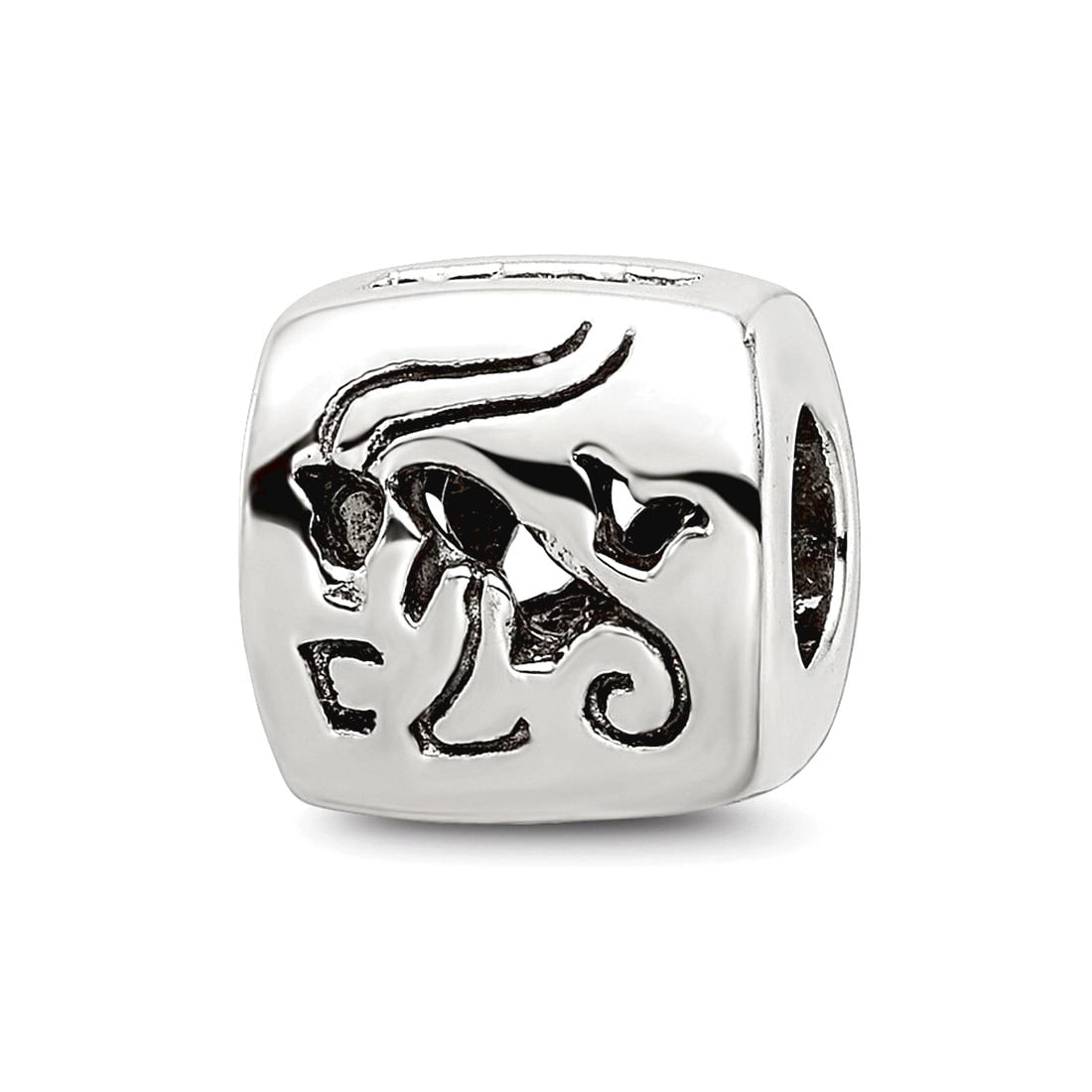 Sterling Silver Reflections Capricorn Zodiac Antiqued Bead