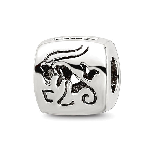 Sterling Silver Reflections Capricorn Zodiac Antiqued Bead