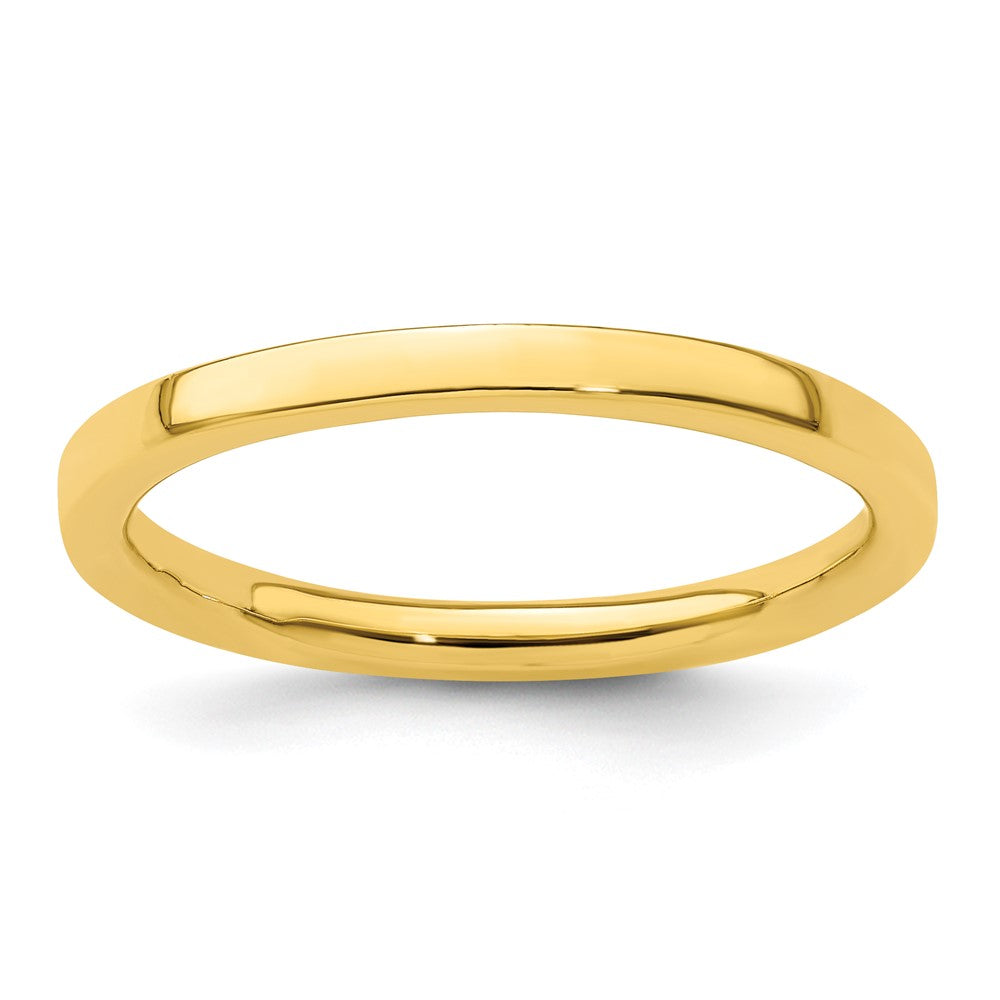 Sterling Silver Stackable Expressions Gold-plated Polished Ring Size -8
