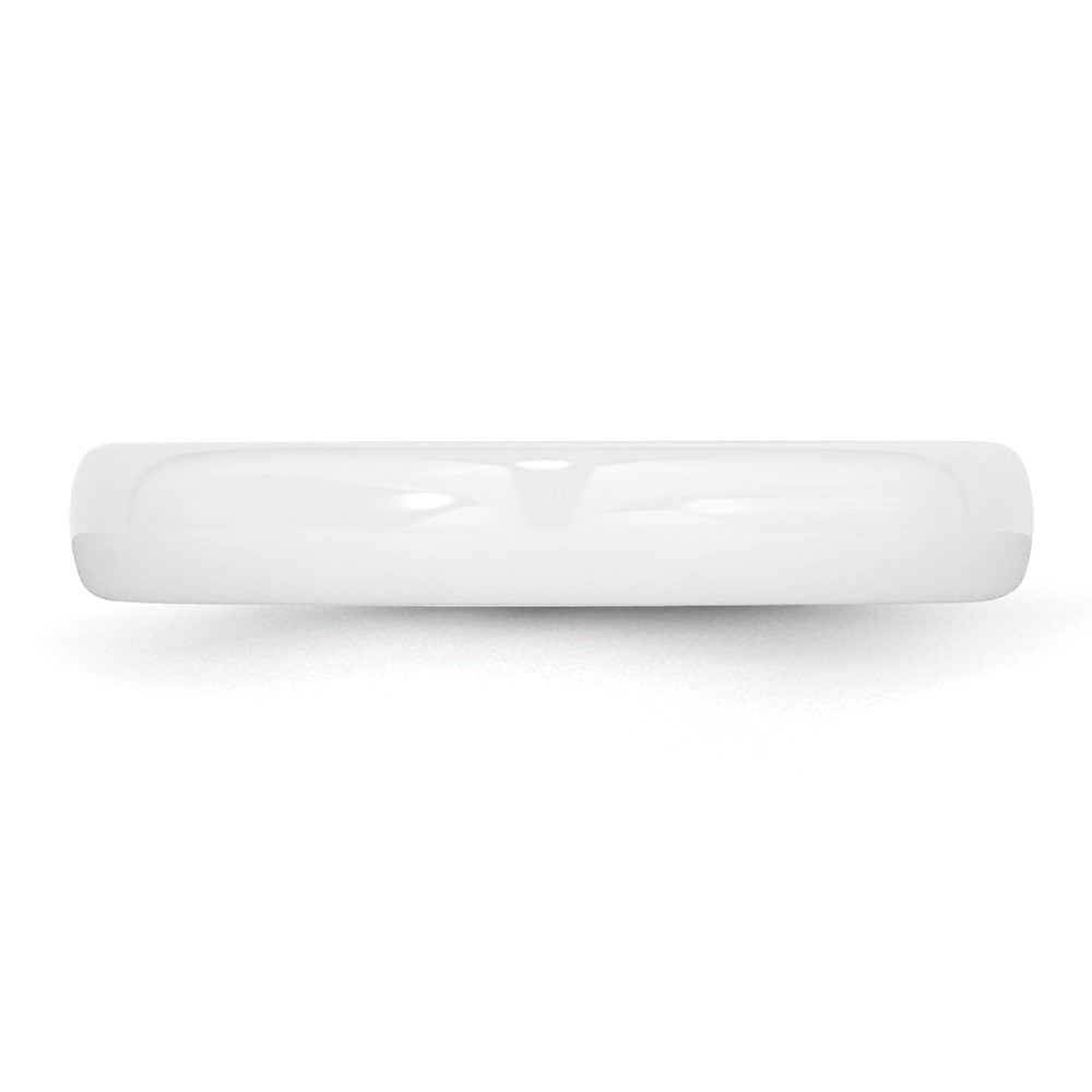 Ceramic White 4mm Polished Band Size - 5