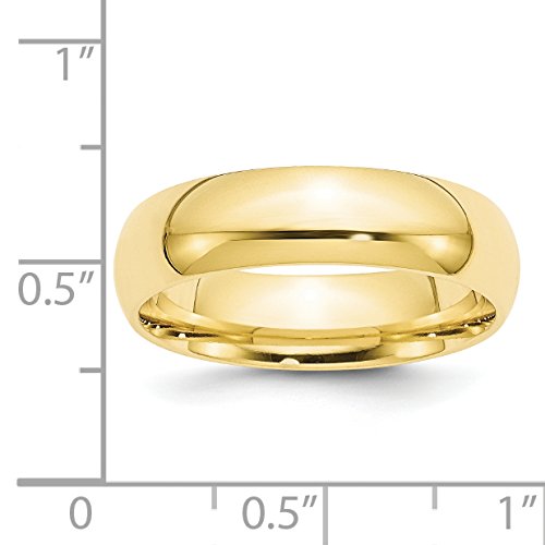 10k Yellow Gold 6mm Standard Weight Comfort Fit Wedding Band Size 8