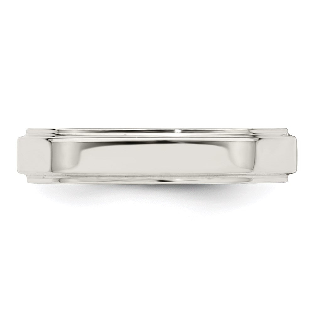 Sterling Silver 4mm Flat with Step Edge Size 12 Band