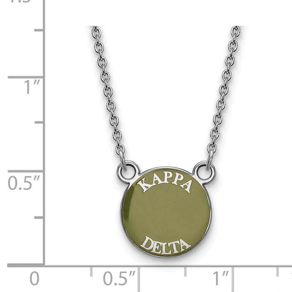 Sterling Silver 18in Official Licensed Greek Sororities Kappa Delta (??) XS Enamel Pendant w/Necklace