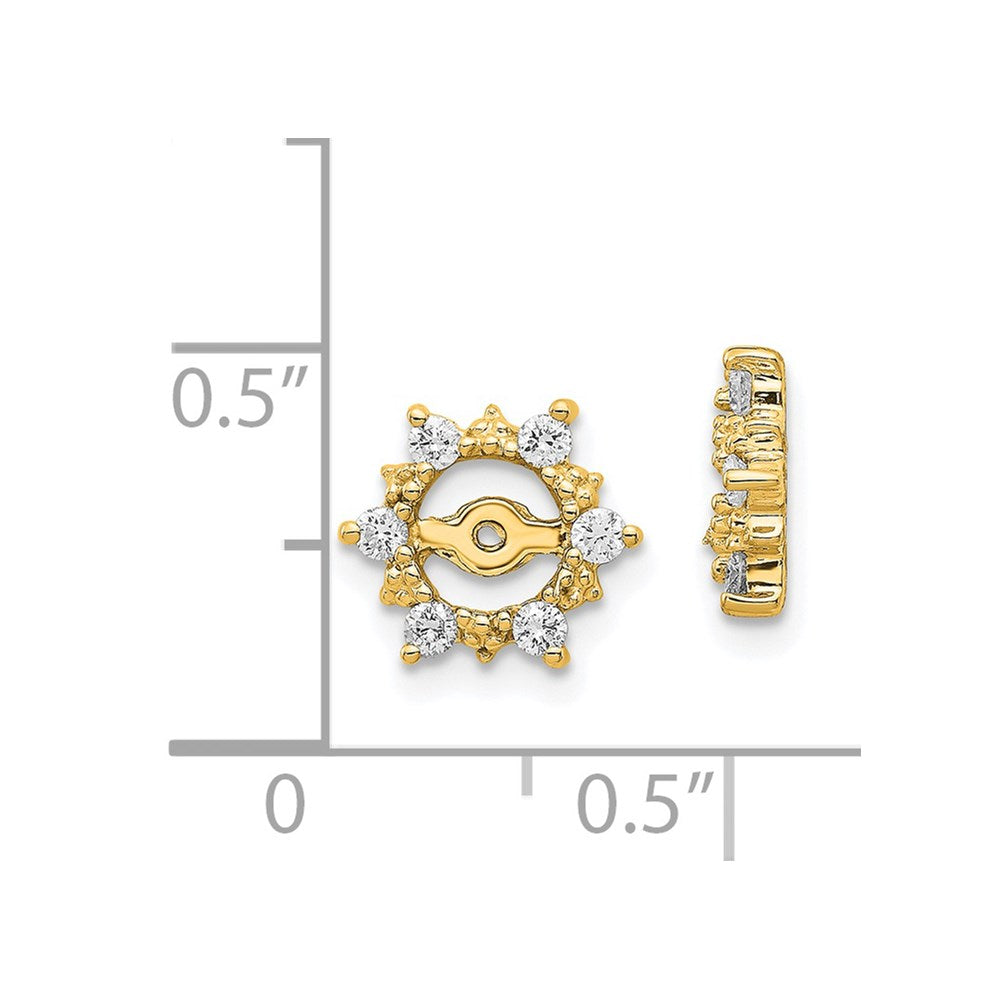 14k Fancy Diamond Earrings Jacket Mountings