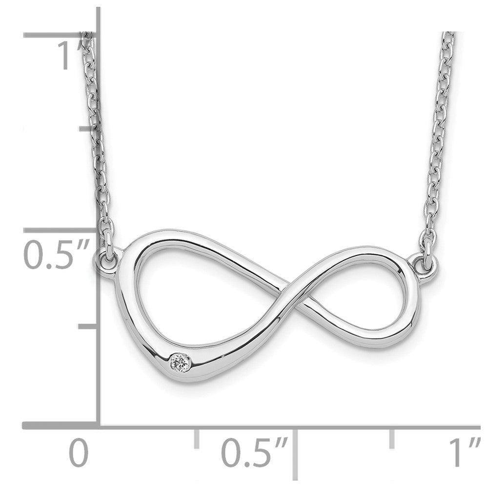 White Ice Sterling Silver Rhodium-plated 16 Inch Diamond Infinity Symbol Necklace 16 Inches