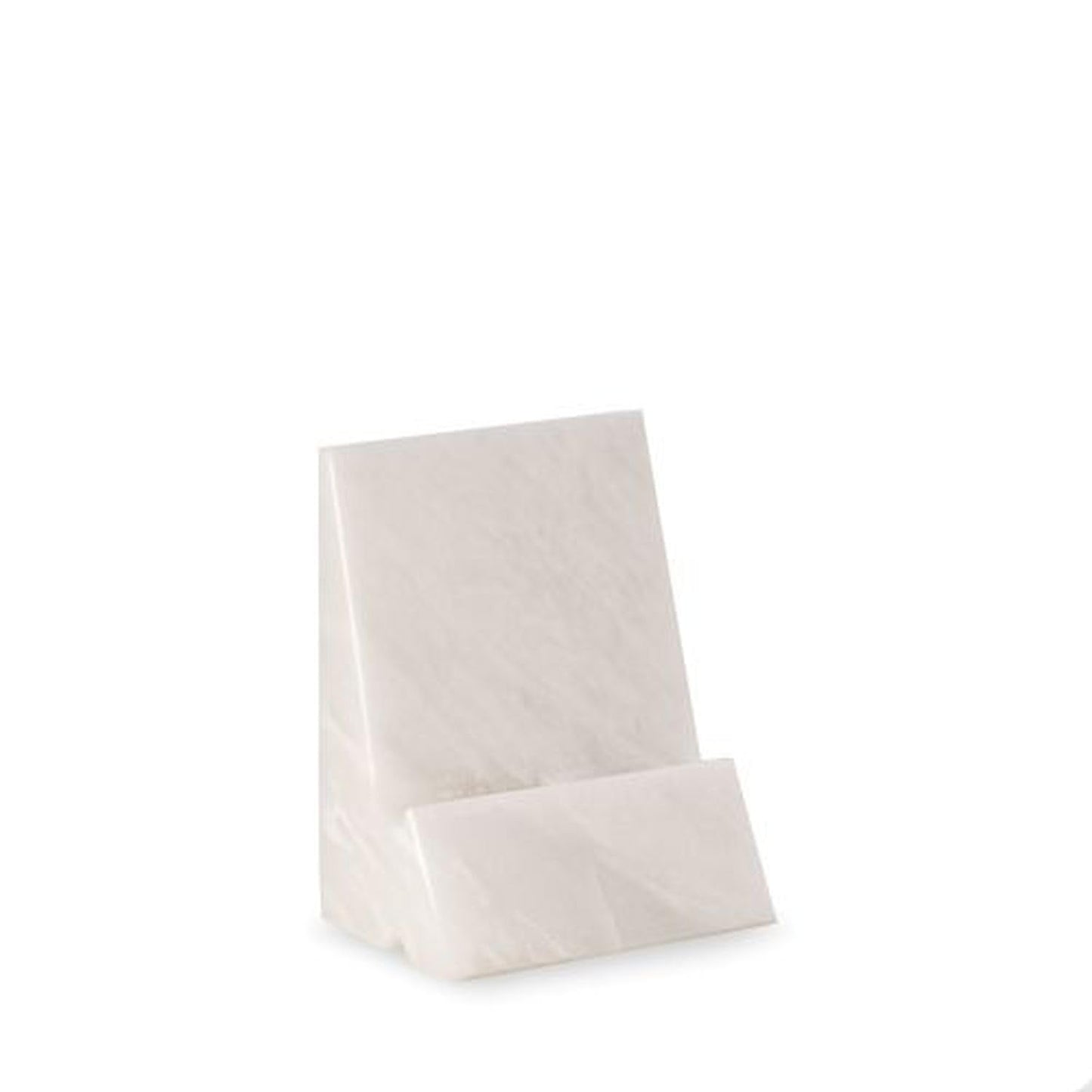 Bey-Berk White Marble Desktop Phone/Tablet Cradle with a Pass-Thru Hole for Charging Cable.