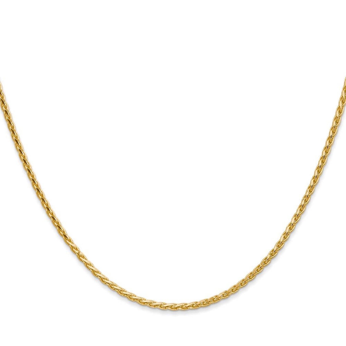 14K 30 inch 1.9mm Diamond-cut Parisian Wheat with Lobster Clasp Chain