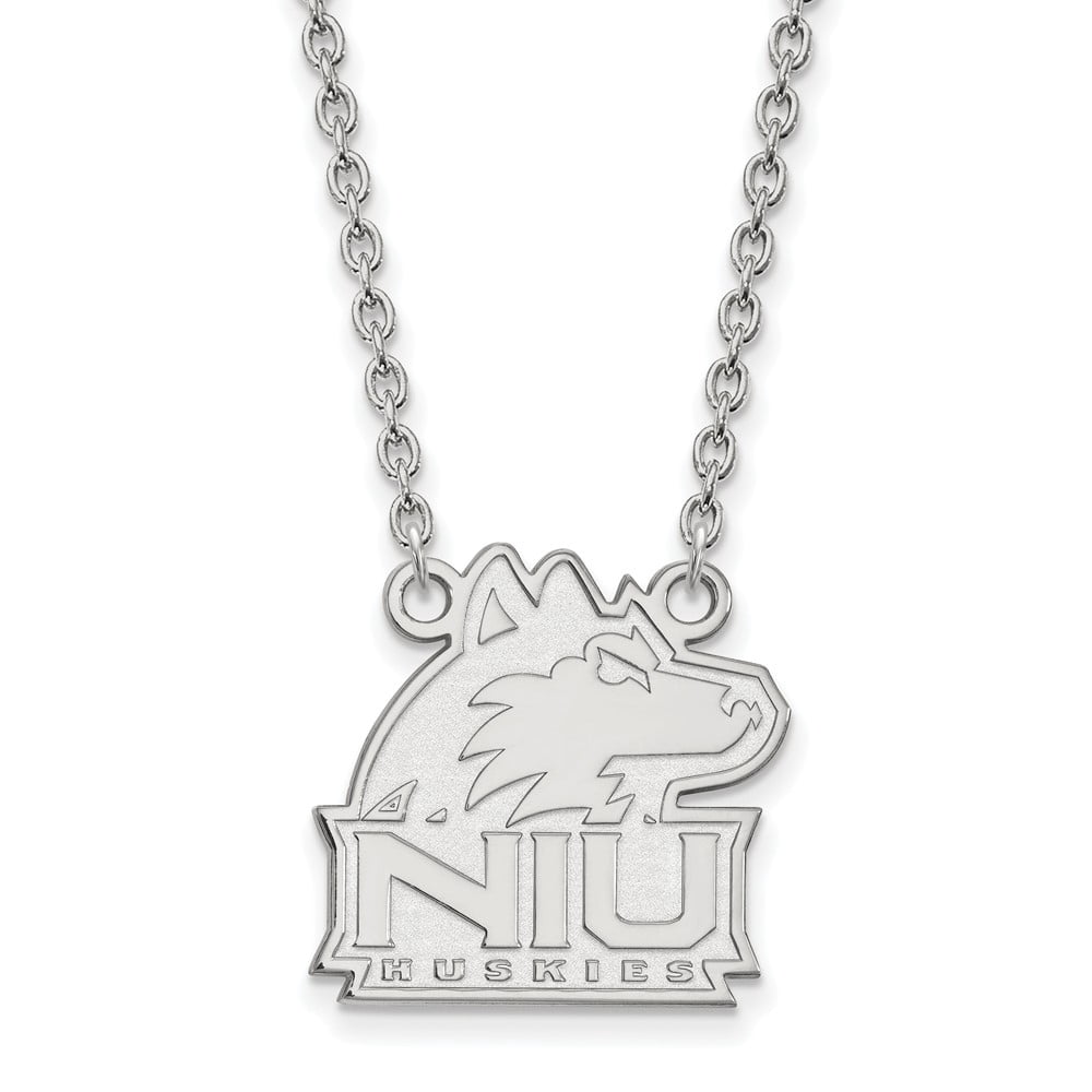 LogoArt Sterling Silver Northern Illinois University Large Pendant Necklace