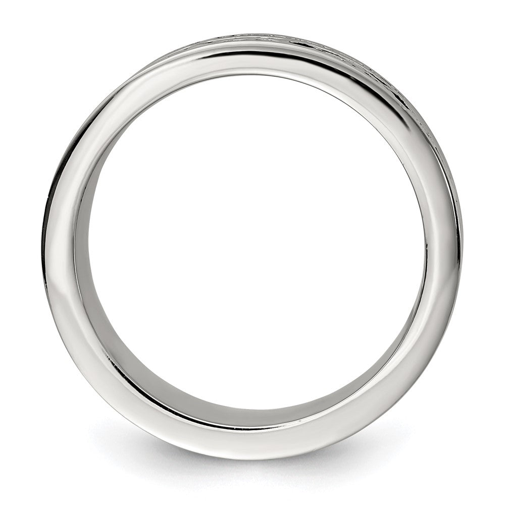 Stainless Steel Black Cross Scroll Band