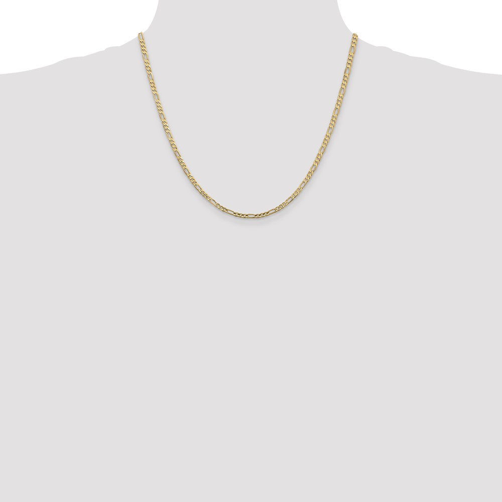 10k 3mm Concave Figaro Chain