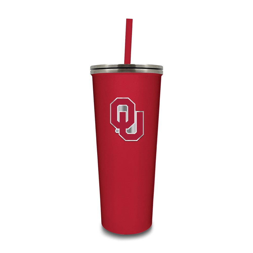 university of Oklahoma Stainless Steel 24 ounce Skinny Tumbler with Straw