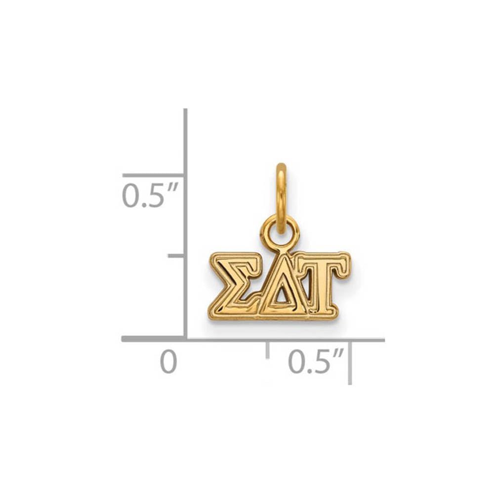 Sterling Silver w/ 14K Yellow Gold-Plated Official Licensed Greek Sororities Sigma Delta Tau XS Pendant
