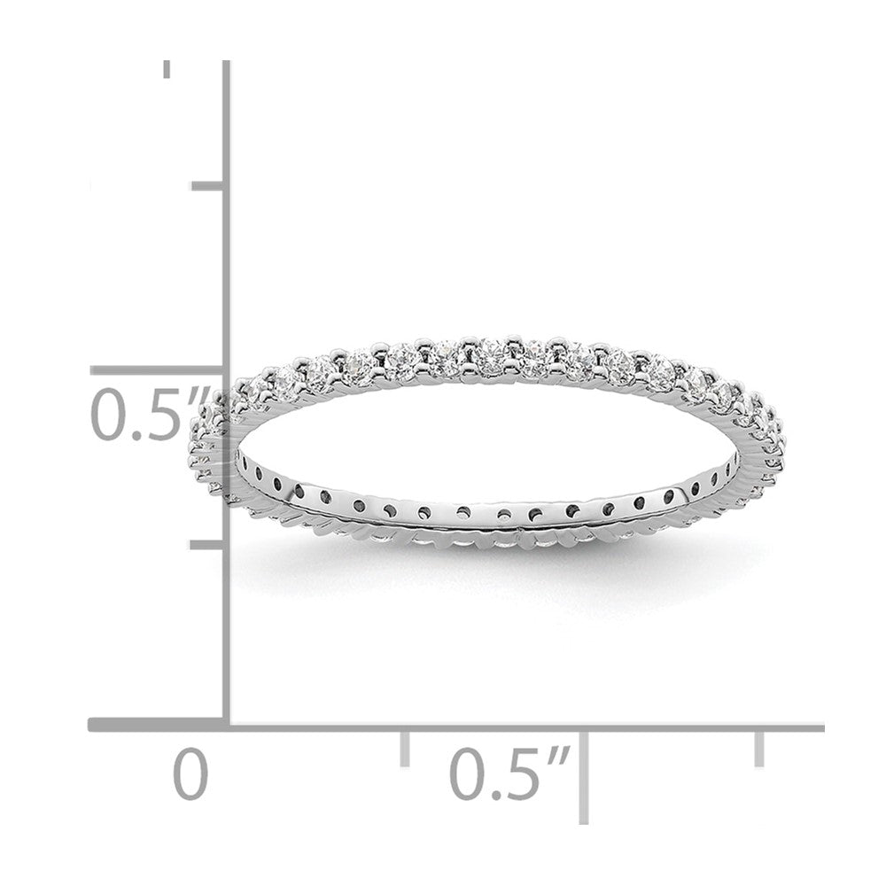14k White Gold Polished Size 8.5 Shared Prong 1/2 carat Diamond Complete Eternity Band