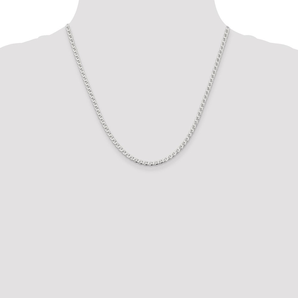 Sterling Silver 3.15mm D/C Flat Anchor Curb Chain 20 Inches