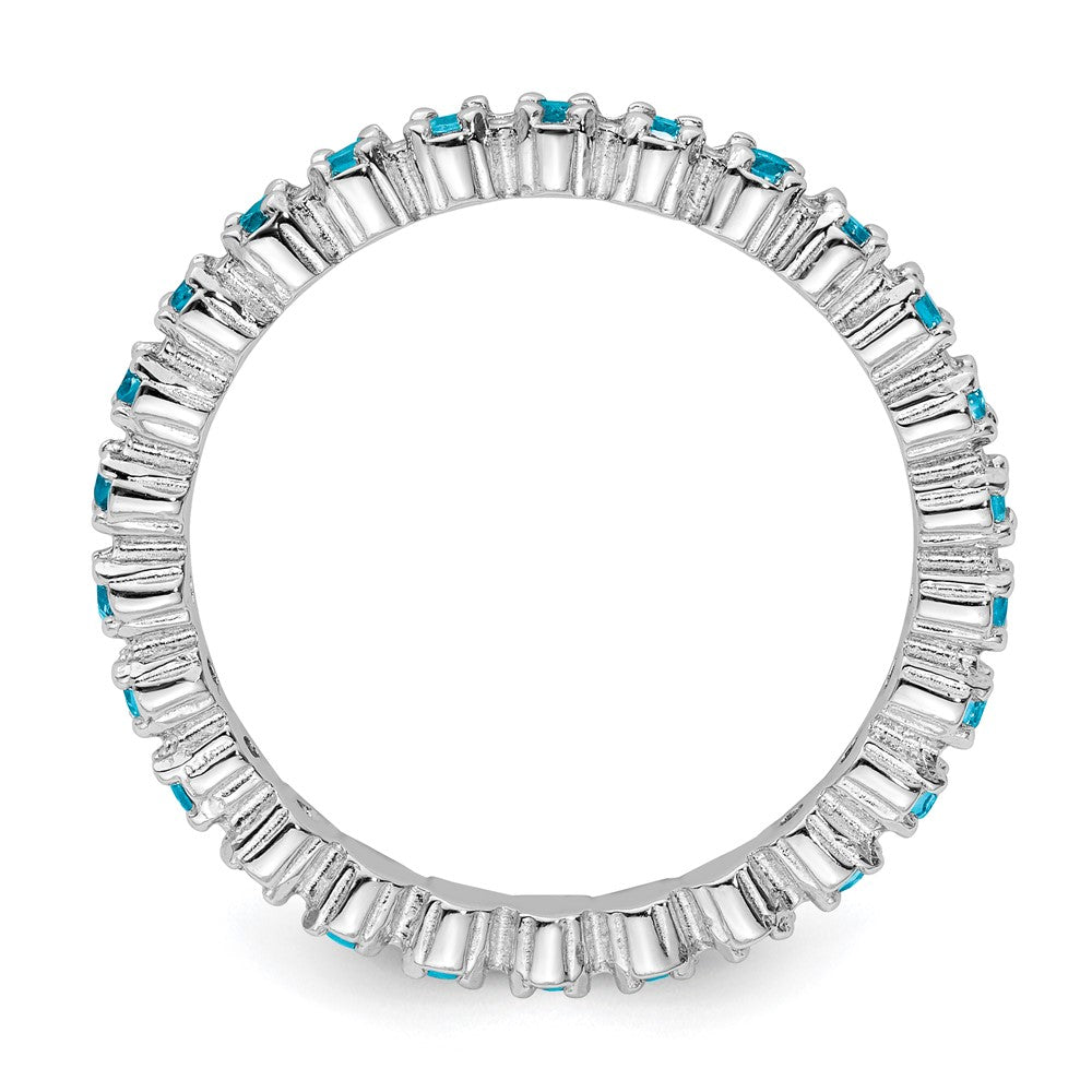 Sterling Silver Stackable Expressions Blue Topaz Ring Size -10