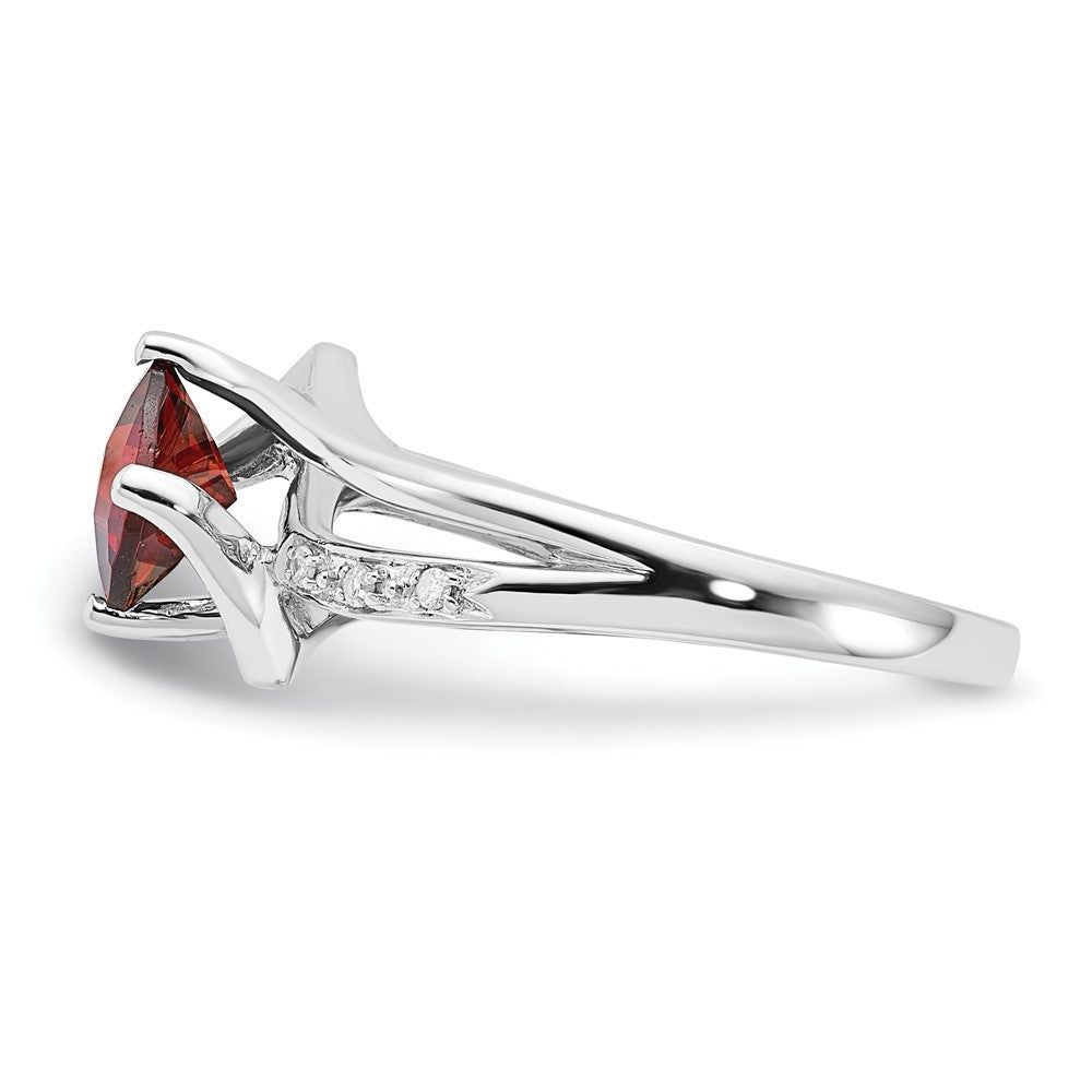 10K White Gold Garnet and Diamond Ring