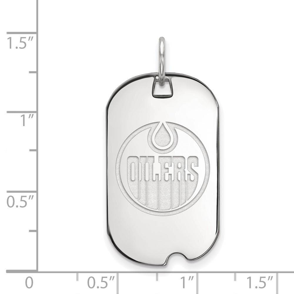 Women's Edmonton Oilers Sterling Silver Small Dog Tag