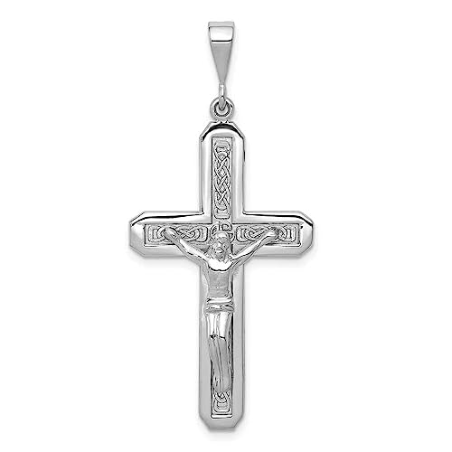 14k White Gold Crucifix Pendant