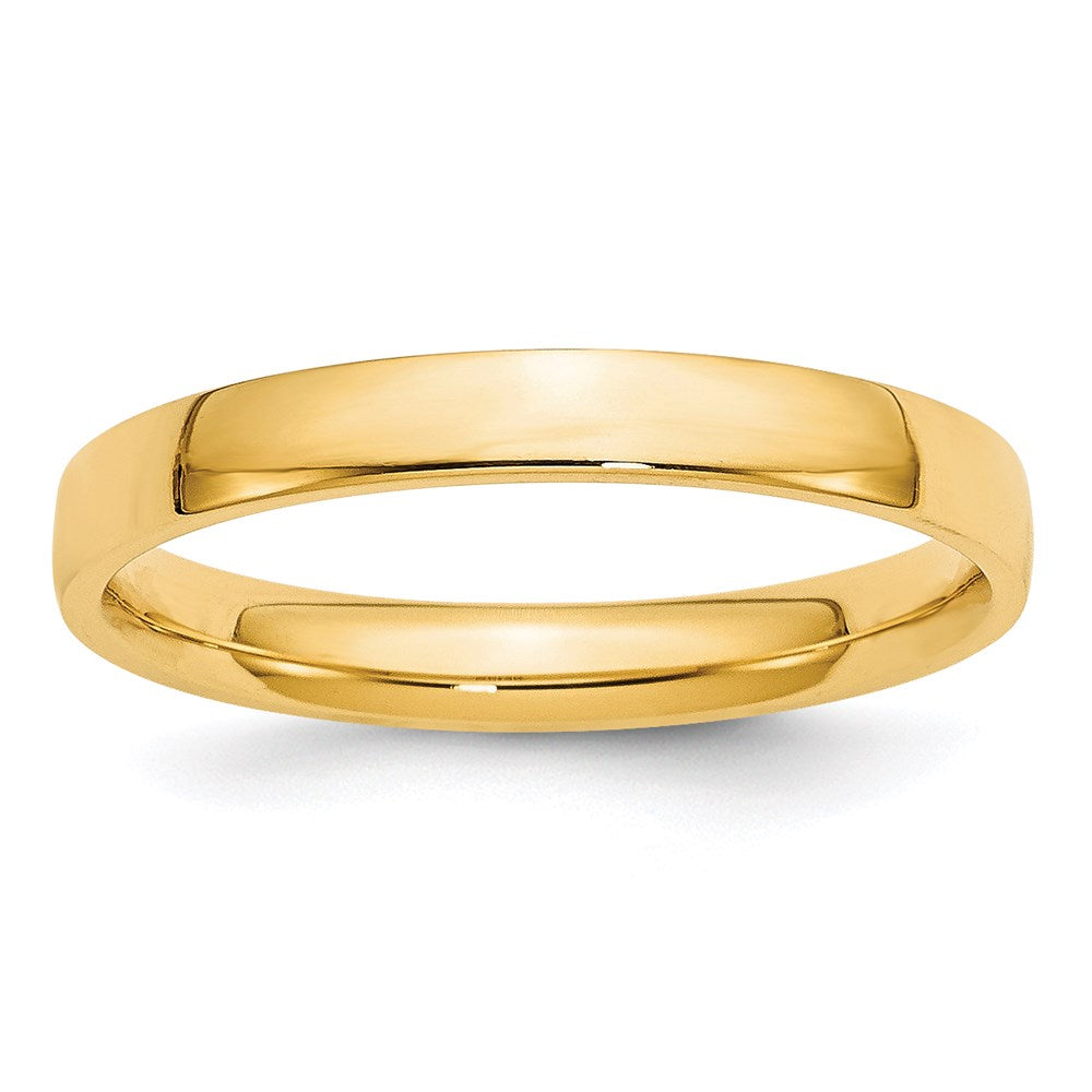 14k Yellow Gold 3mm Lightweight Comfort Fit Wedding Band Size 5