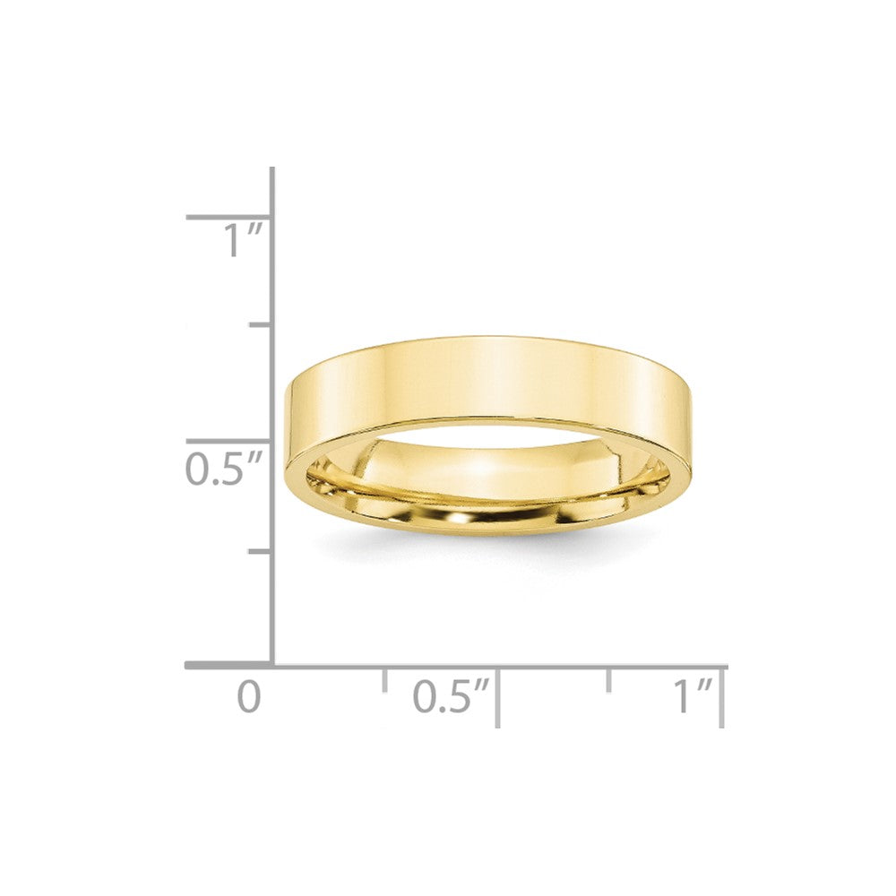 10k Yellow Gold 5mm Standard Weight Flat Comfort Fit Wedding Band Size 10.5