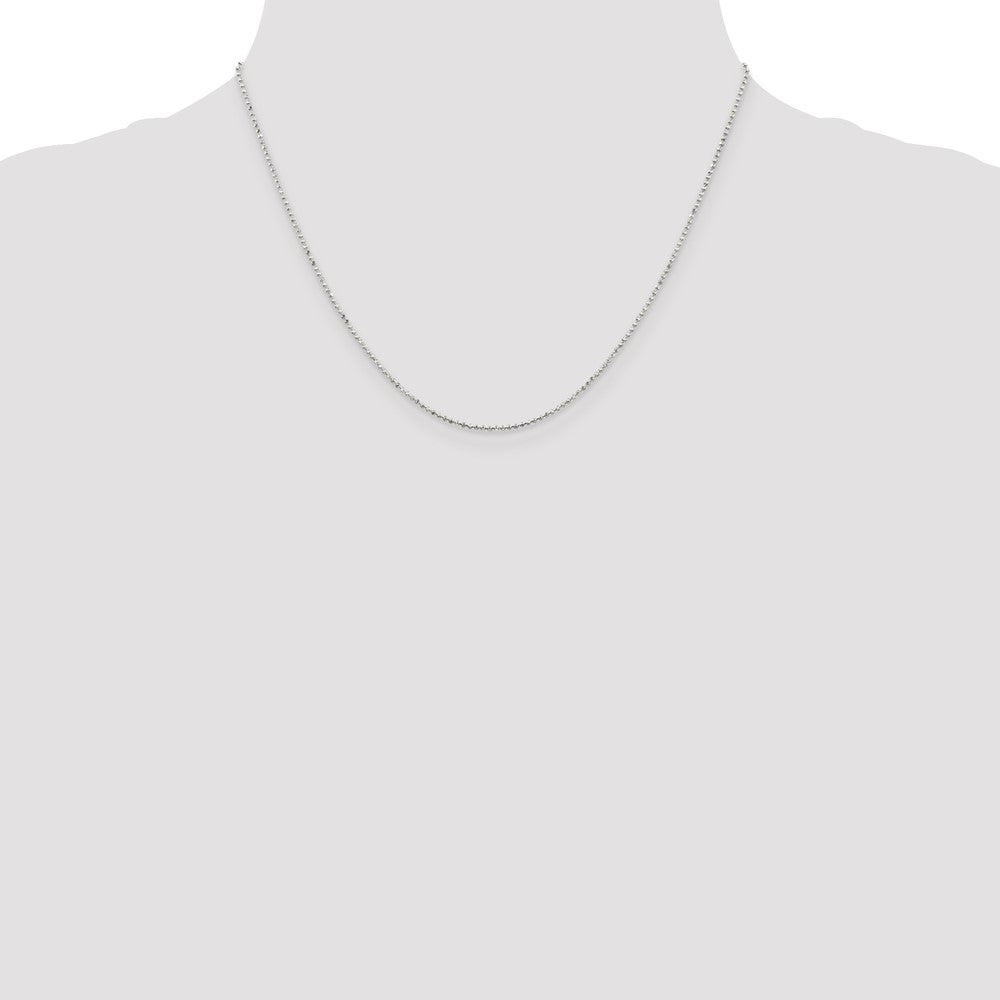 Sterling Silver 1.05mm Square Fancy Beaded Chain 18 Inches