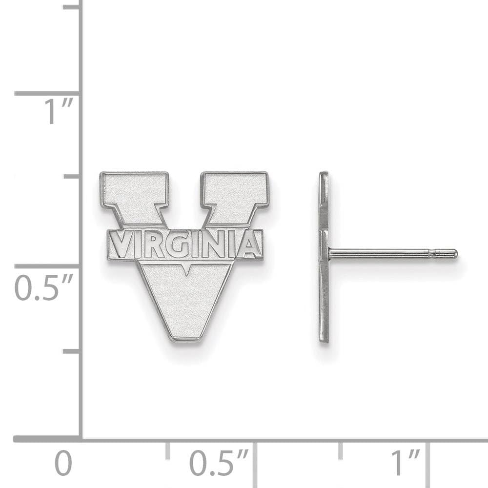 Sterling Silver Rhodium-plated LogoArt University of Virginia Small Post Earrings Q-SS009UVA