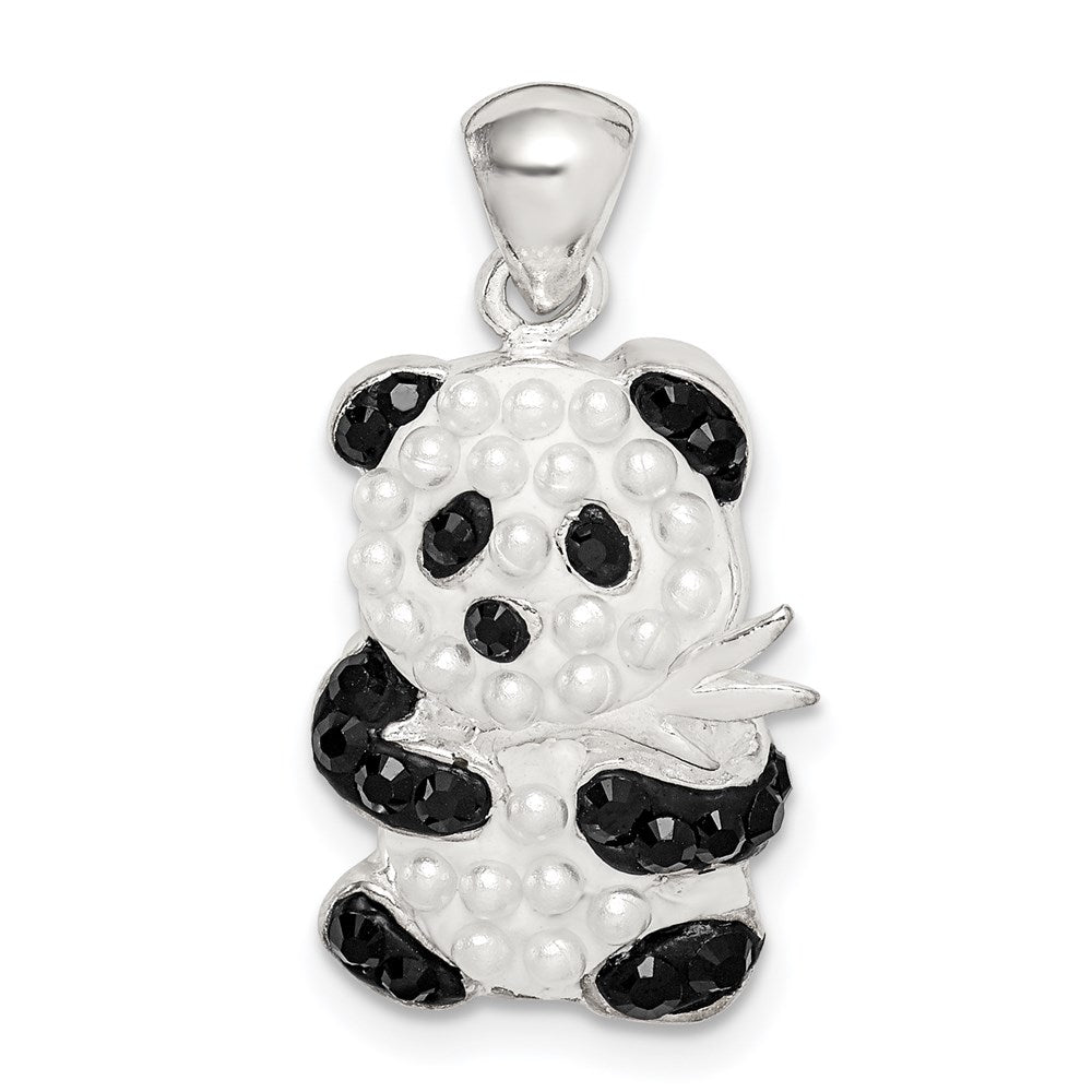 Sterling Silver Imitation Pearl & Preciosa Crystal Panda Pendant