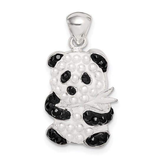 Sterling Silver Imitation Pearl & Preciosa Crystal Panda Pendant