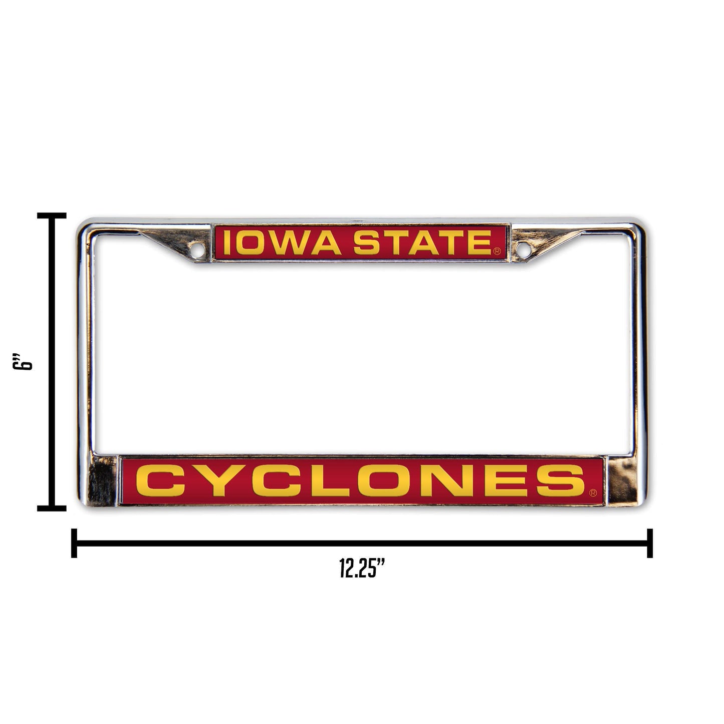 Iowa-St-Cyclone's Chrome Metal Laser Cut License Plate Frame