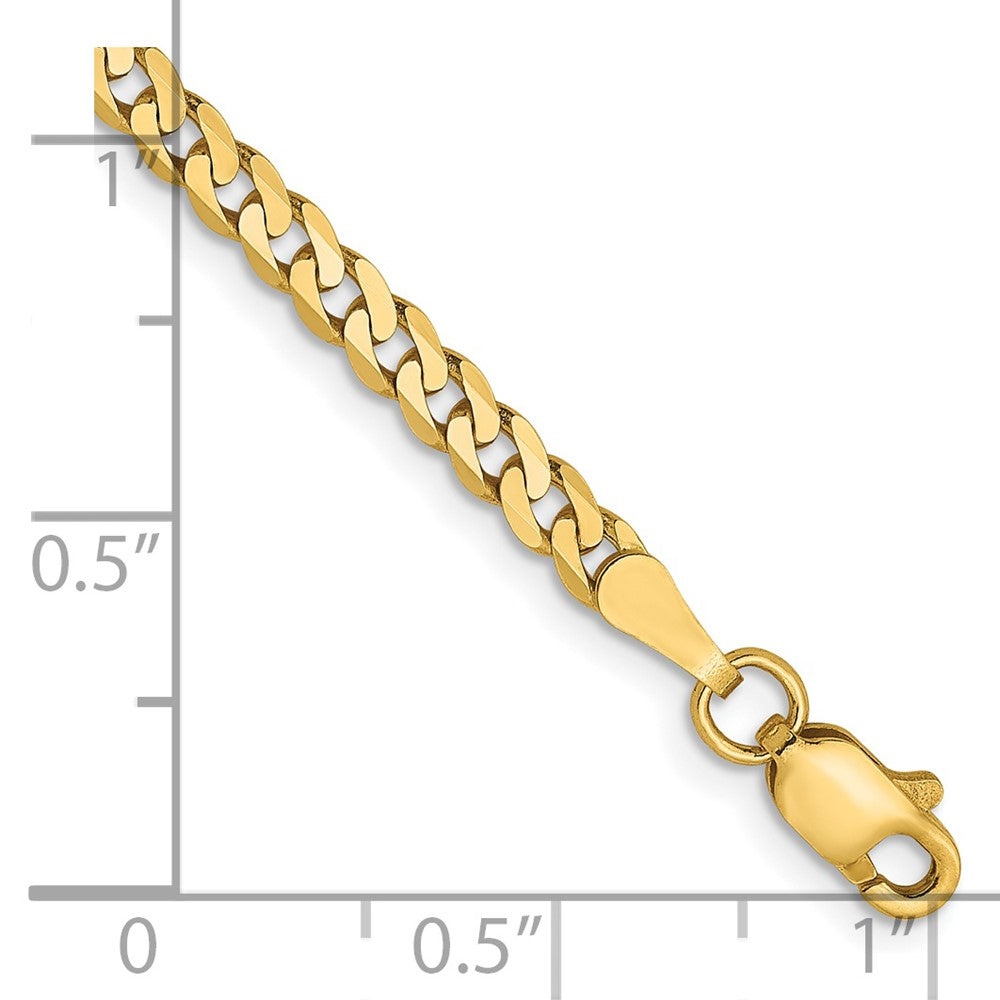 14K 2.9mm Flat Beveled Curb Chain 8  inches