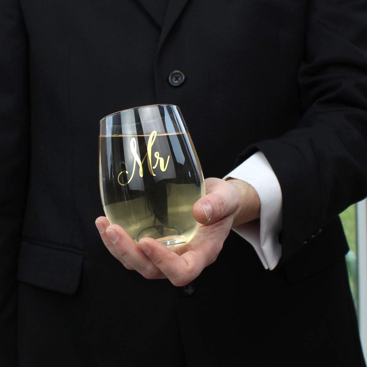 Lillian Rose Gold Mr. Stemless Wine Glass