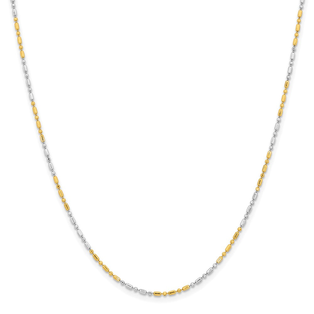 White & Yellow Rhodium over Brass 1.2mm Fancy Chain