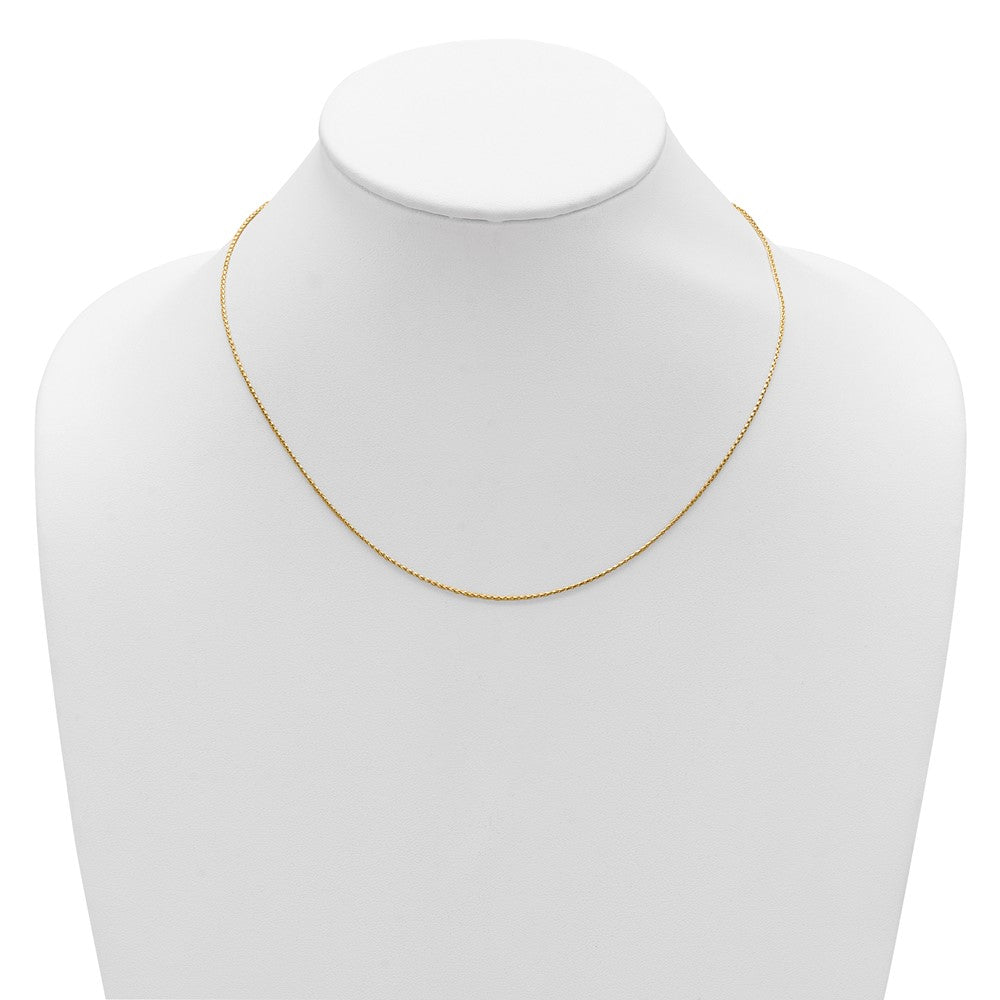 Sterling Silver Gold-plated 1mm D/C Spiga 1in+1in Adjustable Chain