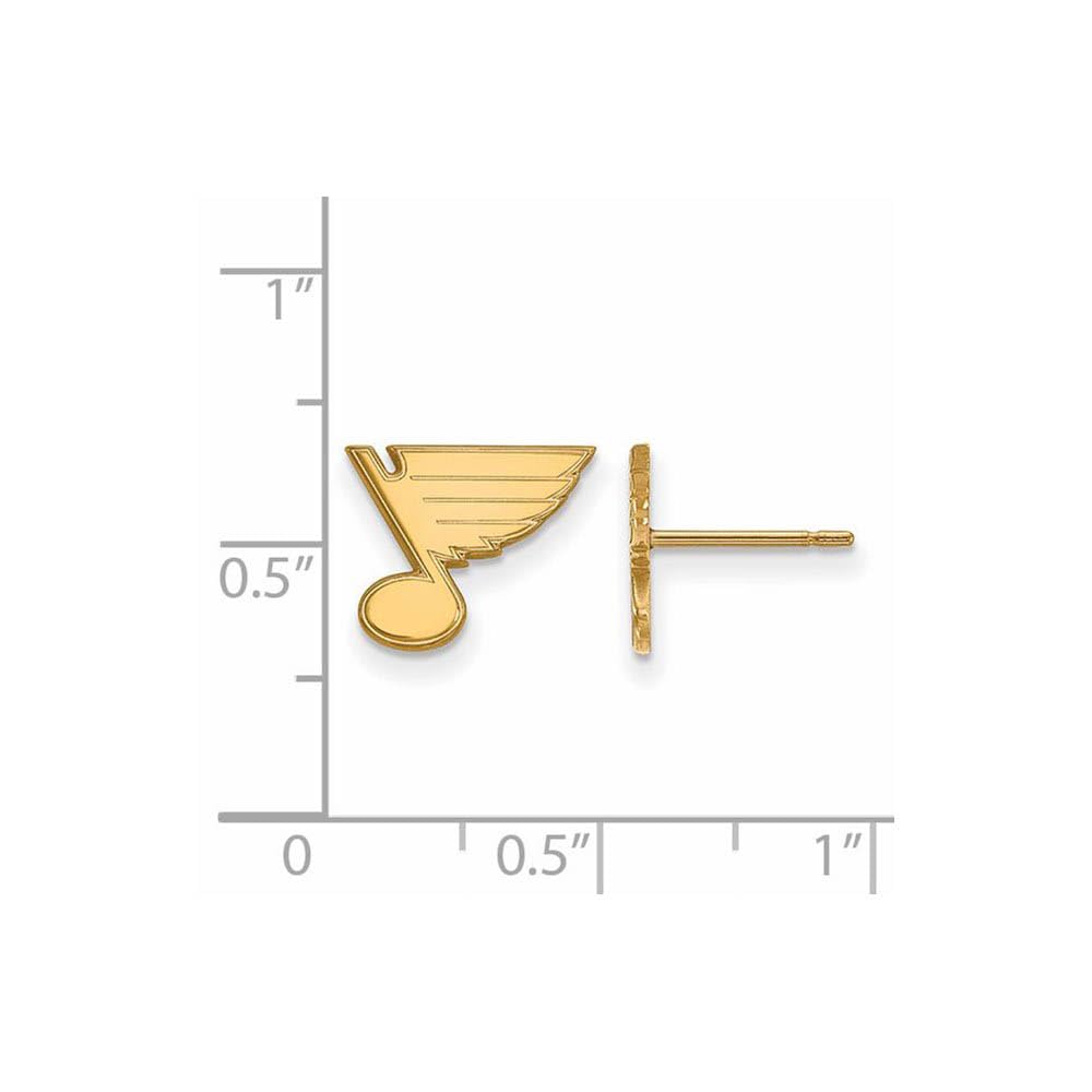 LogoArt NHL St. Louis Blues 14 Karat Gold-plated Sterling Silver Extra Small Post Earrings