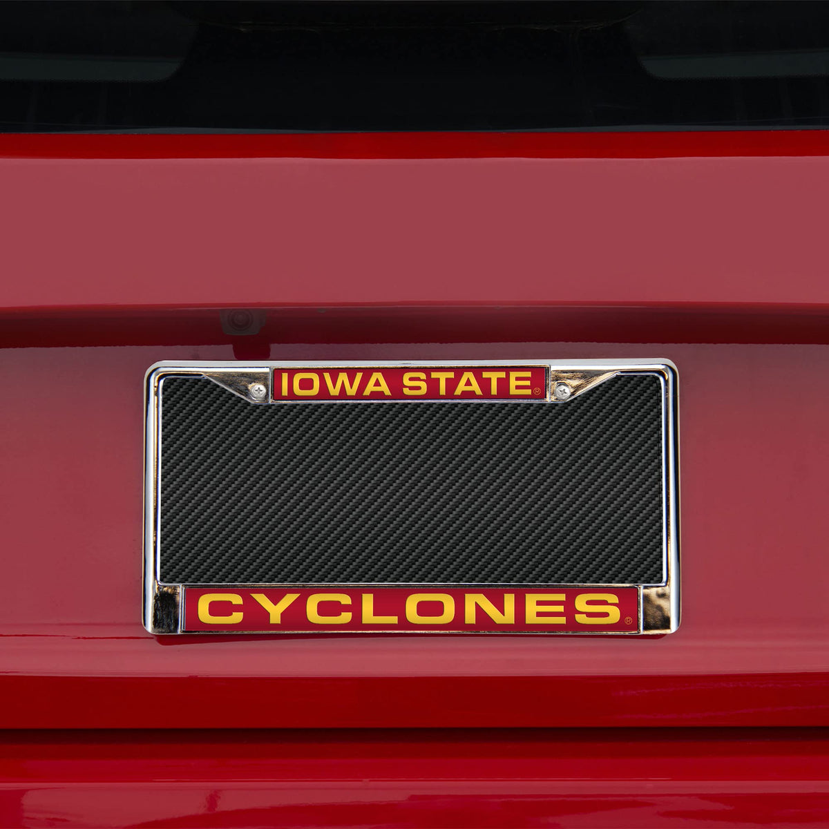 Iowa-St-Cyclone's Chrome Metal Laser Cut License Plate Frame
