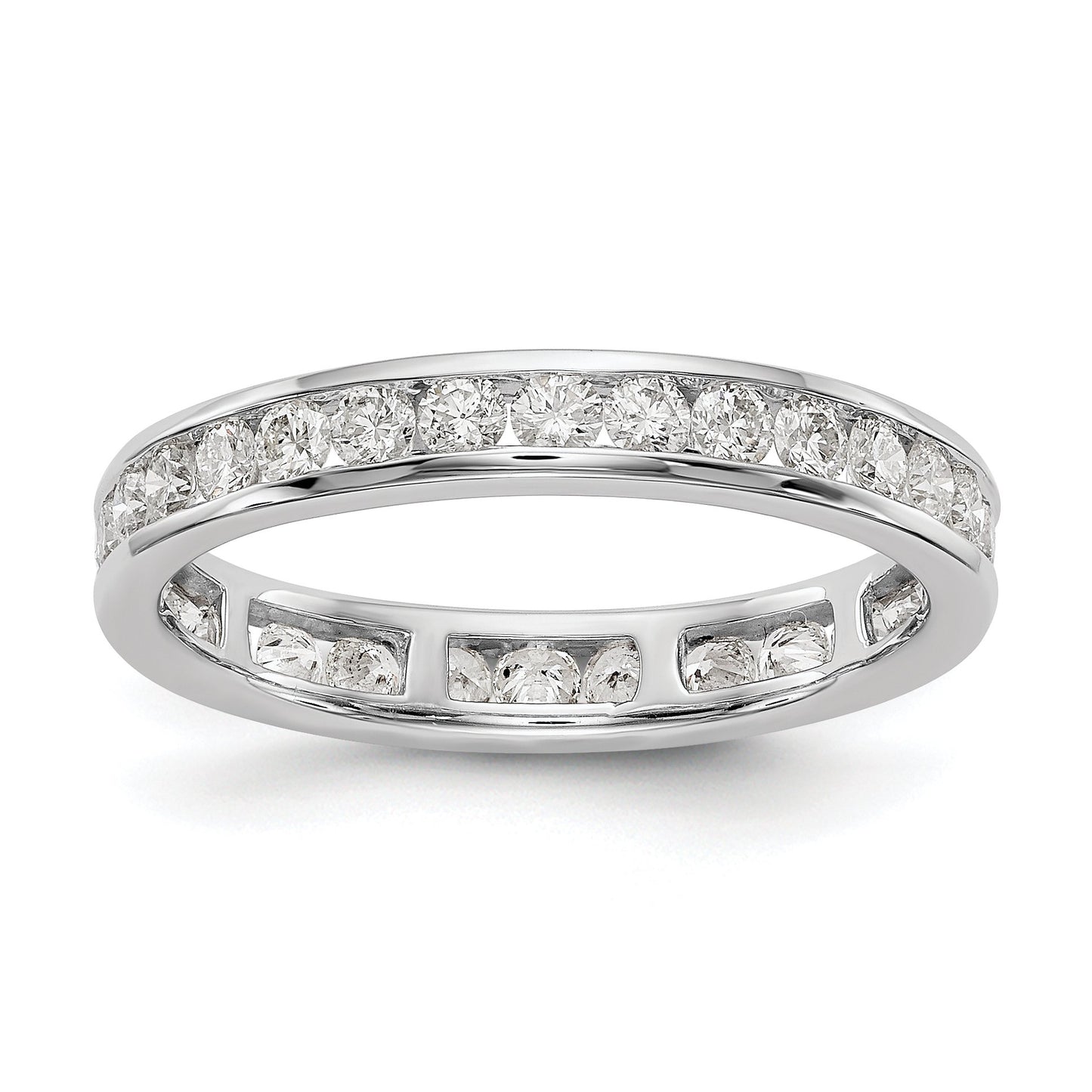 14k White Gold Polished Size 7.5 Channel-set 1 carat Diamond Complete Eternity Band