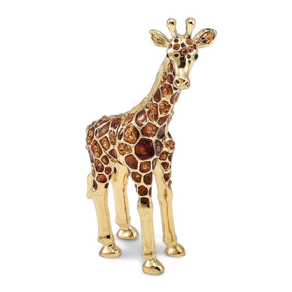 Pewter Standing Giraffe Trinket Box