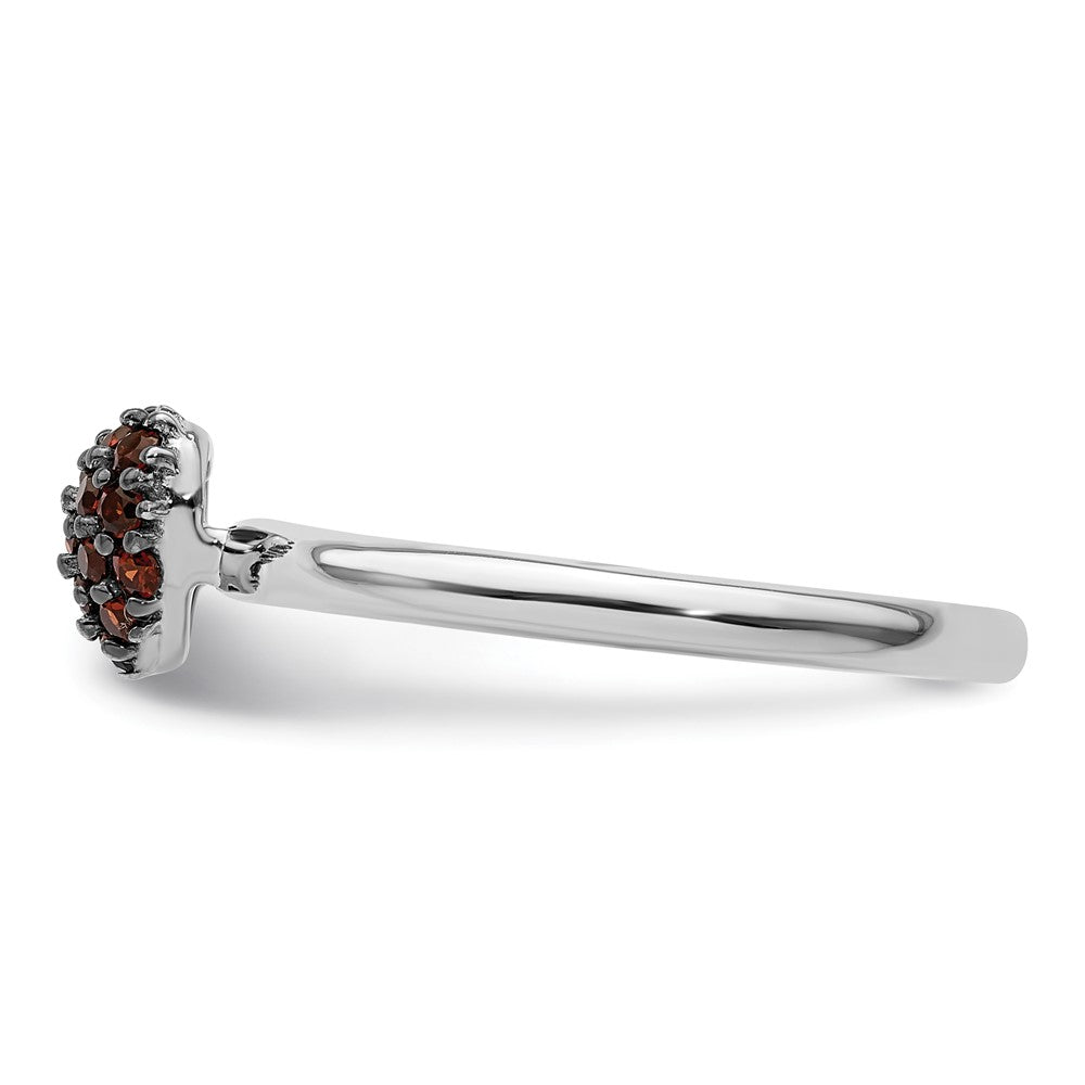 Sterling Silver Garnet Stackable Expressions Heart Ring