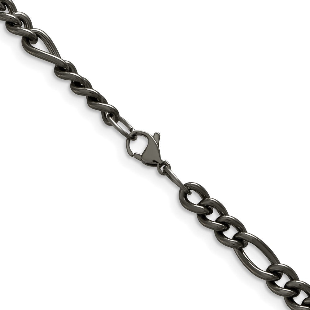 Titanium Polished 7mm 18in Figaro Chain