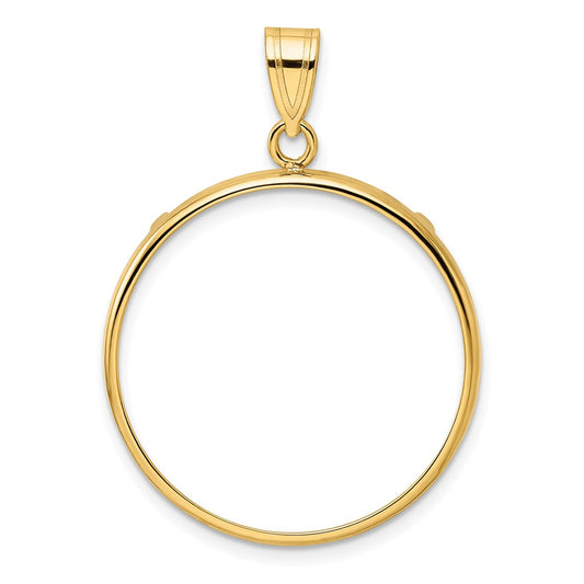 Wideband Distinguished Coin Jewelry 14k Polished 25.0mm Prong Coin Bezel Pendant