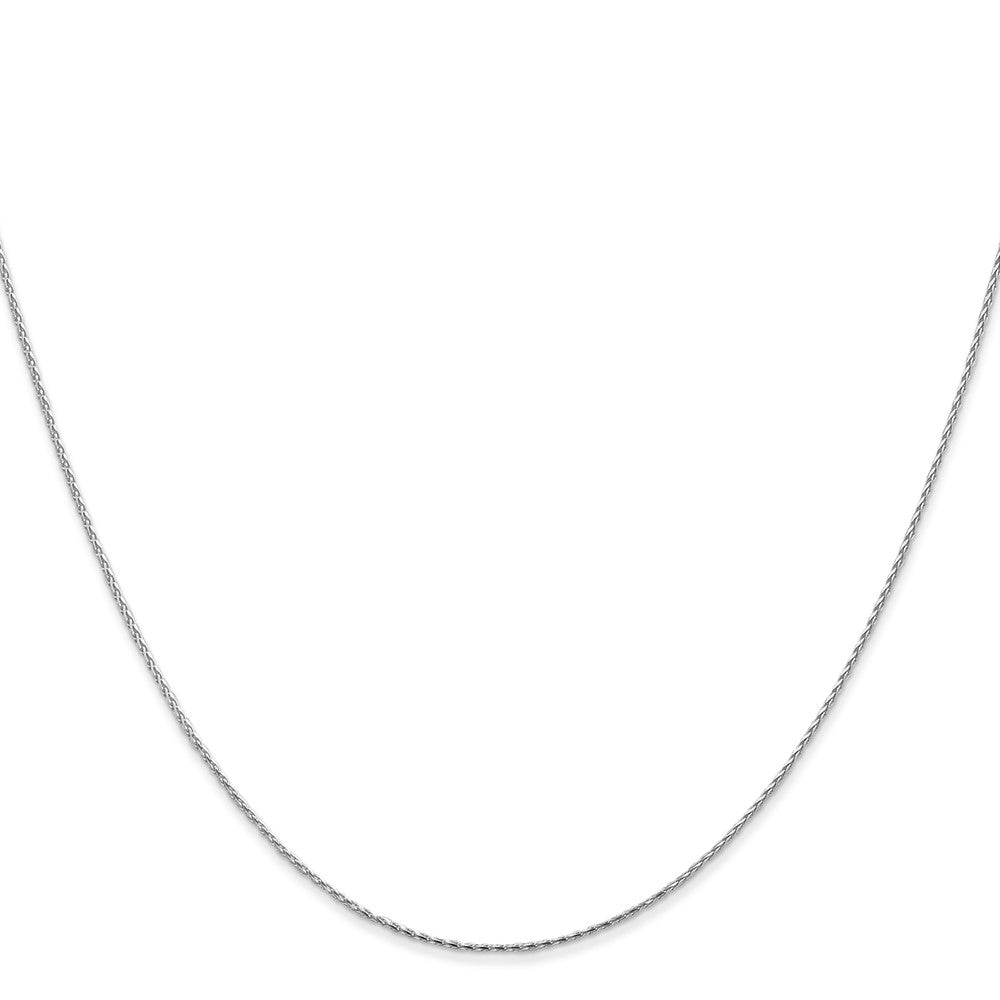 14K White Gold 30 inch .8mm Diamond-cut Parisian Wheat with Lobster Clasp Chain