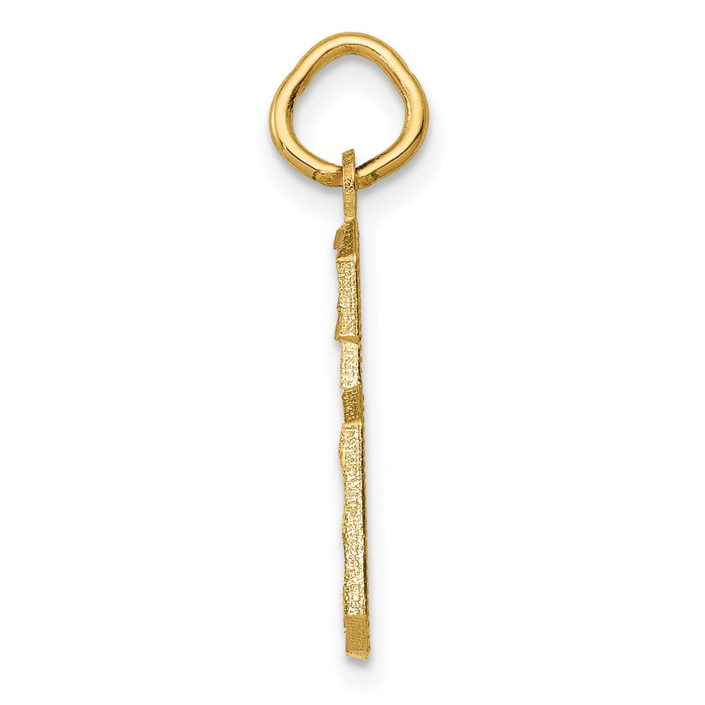 14k Medium Diamond-cut Number 6 Charm
