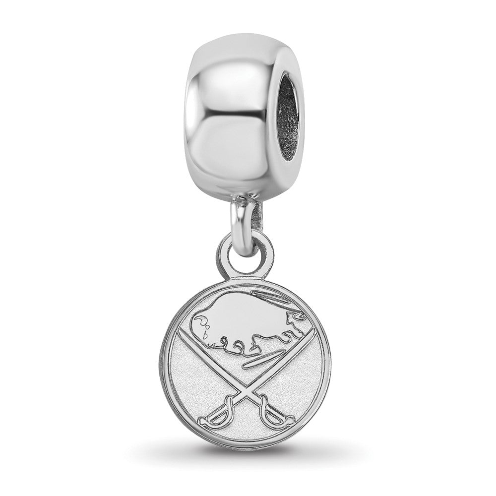 Sterling Silver Rhodium-plated NHL LogoArt Buffalo Sabres Extra Small Dangle Bead