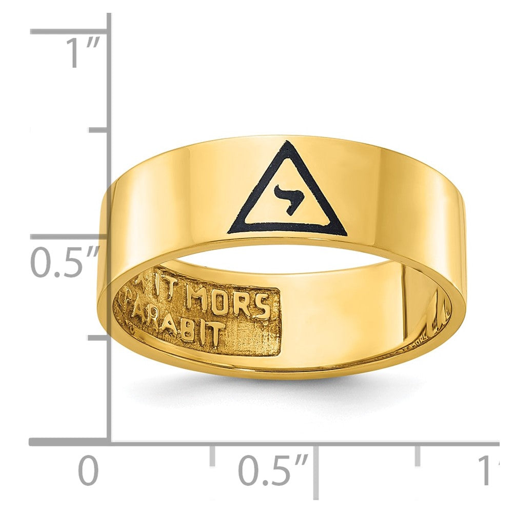IBGoodman 14k Men's Polished with Black Enamel 14th Degree Grand Elect Masonic Ring Size 10