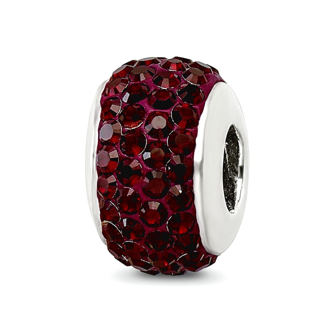 Sterling Silver Reflections Crimson Full Preciosa Crystal Bead