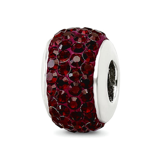 Sterling Silver Reflections Crimson Full Preciosa Crystal Bead
